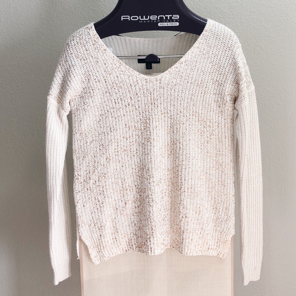 white & gold sweater